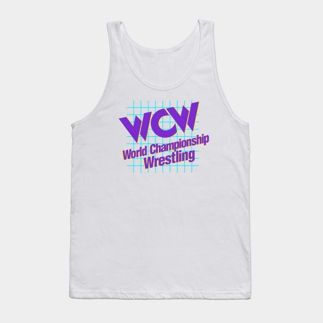 WCW World Championship Wrestling White Tank Top by Authentic Vintage Designs